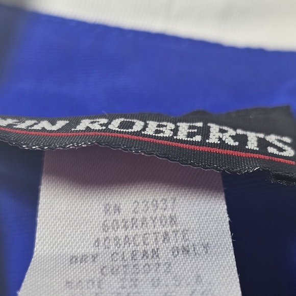 John Roberts Midi Length Button Front Dress Womens 5 / 6 Red Blue Vintage 90's - Picture 6 of 10